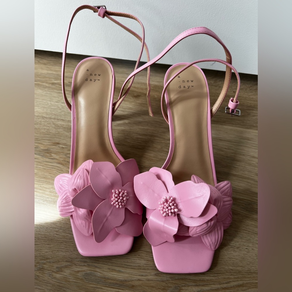 Pink flower heals, by A New Day Target. Size 10 worn once.